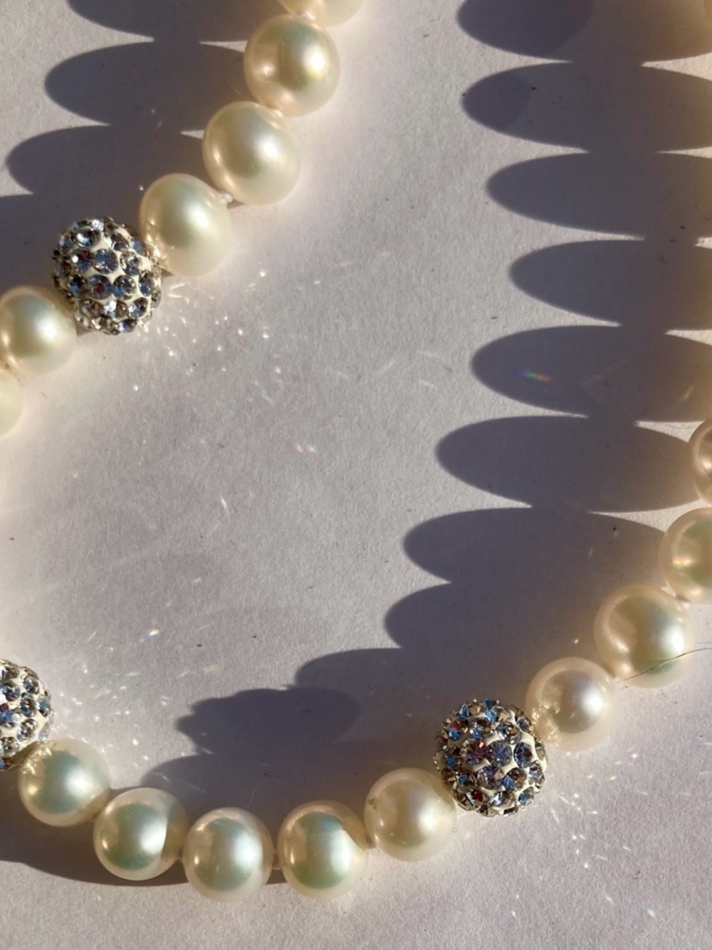 Freshwater Winter Pearl Crystal Necklace